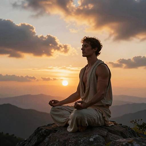 Serene Mountain Meditation at Sunrise