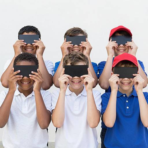 Diverse Boys Holding Objects in Sunlight
