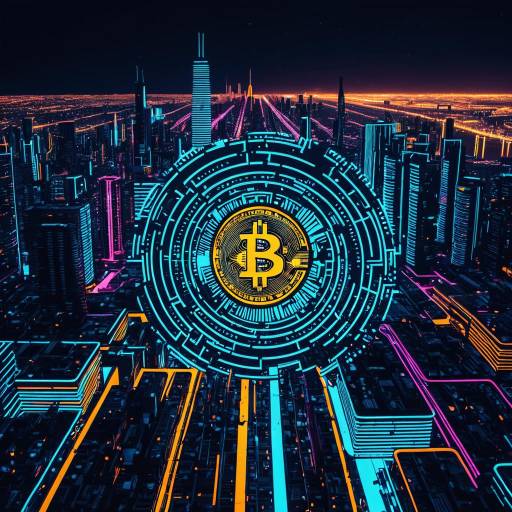 Futuristic Bitcoin Cityscape Neon Artwork