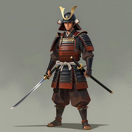 Realistic Samurai in Intricate Armor