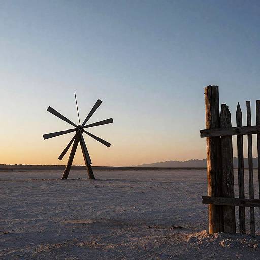 Kinetic Wind Sculpture at Sunset