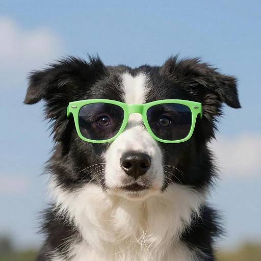 Playful Border Collie Puppy Portrait