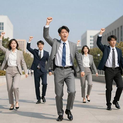 Energetic Business Dance in Urban Setting