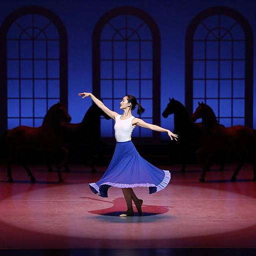 Woman Dancing on Circular Illuminated Stage