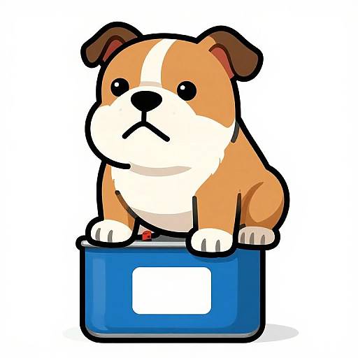 Cartoon Bulldog Time Traveling