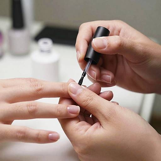 Close-Up Nail Polish Application