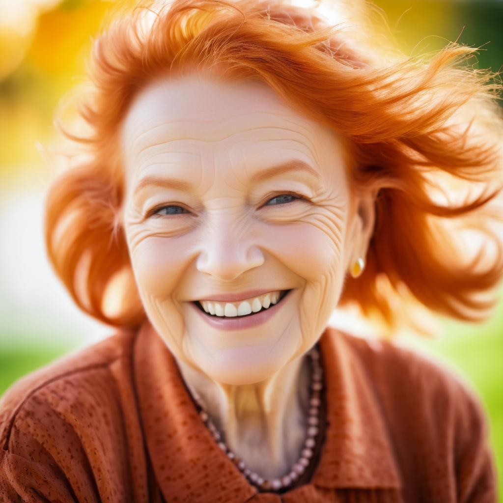 Joyful Portrait of an Elderly Redhead