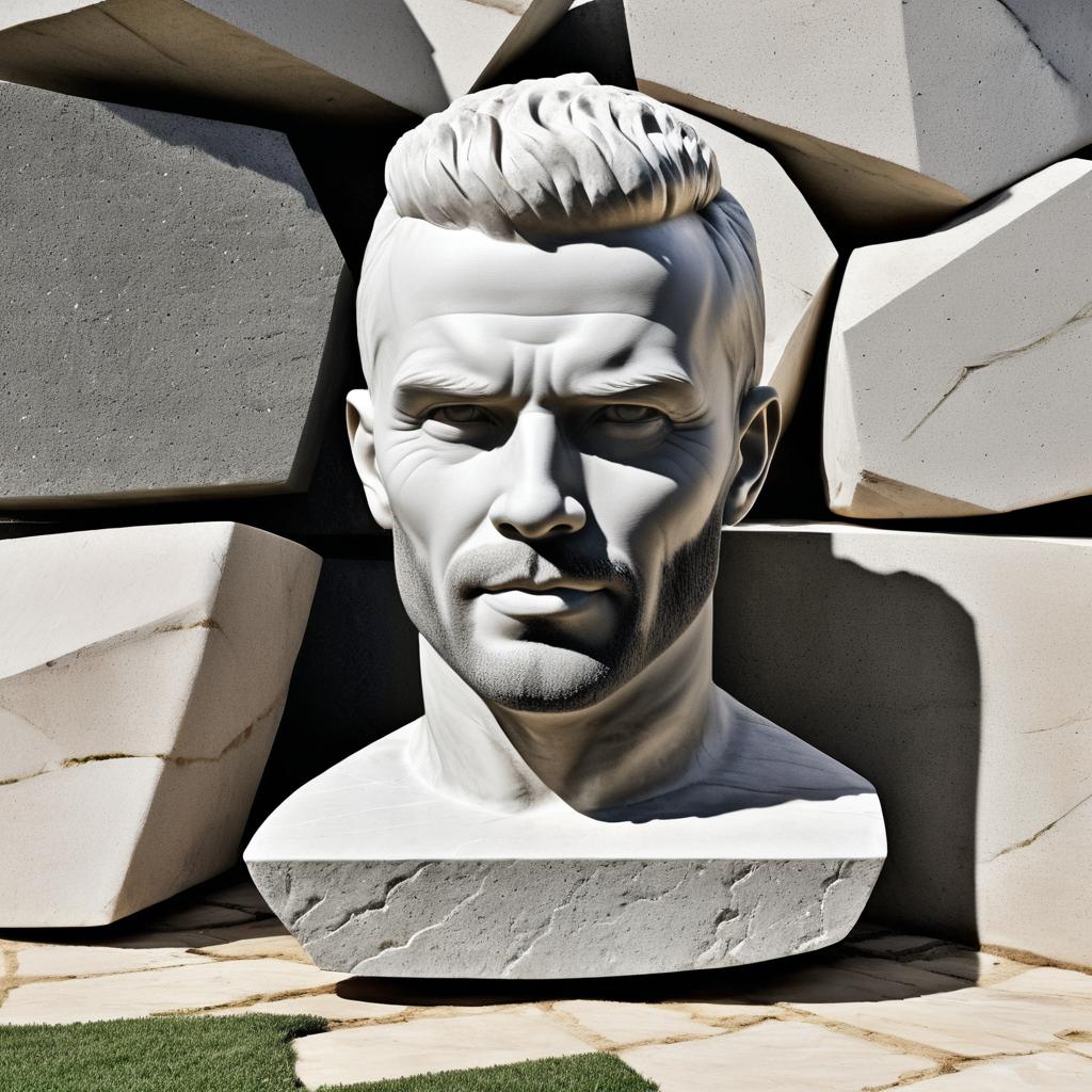 David Beckham Reimagined as a Stone