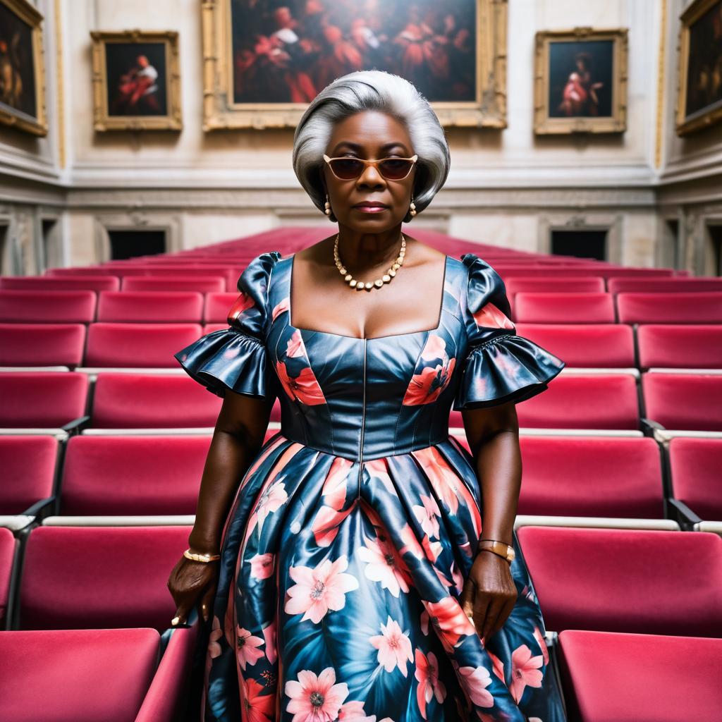 Elegant Elderly Woman at the Louvre