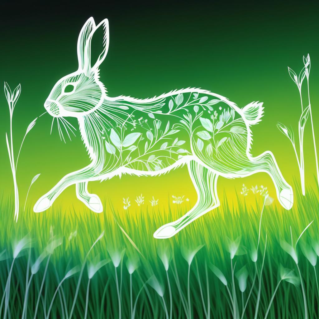 Radiant X-Ray Rabbit in Sunny Meadow