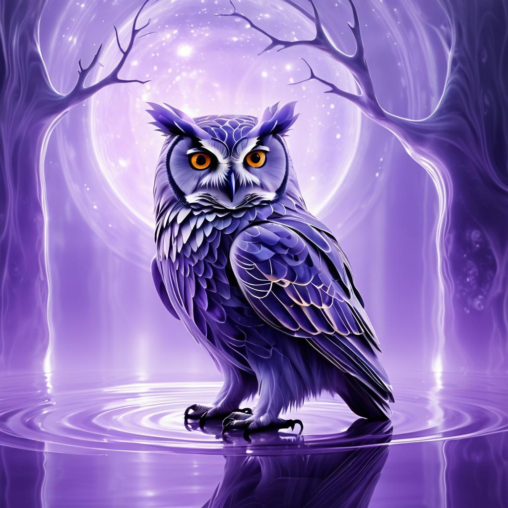 Ethereal Male Owl in Glassy Form