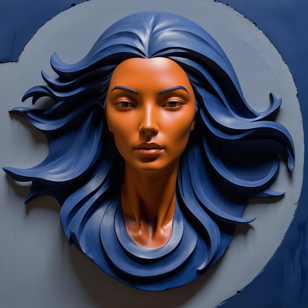 Dynamic Terracotta Woman Surrealist Sculpture