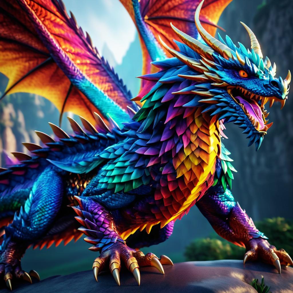 Majestic Front-On Dragon Illustration