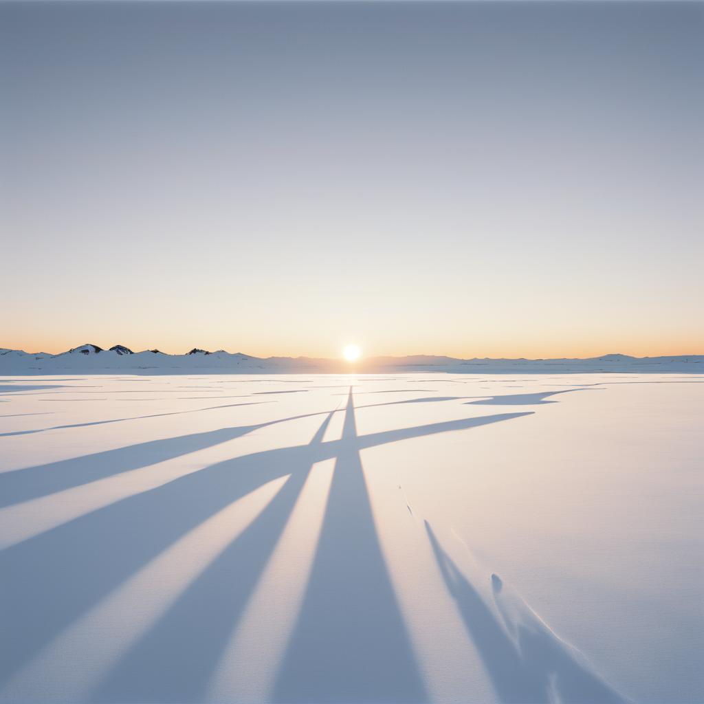 Ethereal Snowy Plateau at Dawn