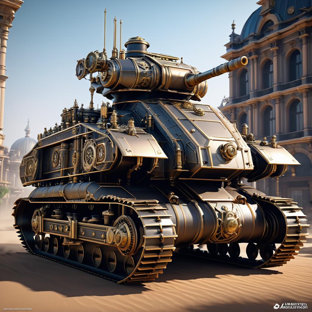 Epic Steampunk Battle Tank Concept Art