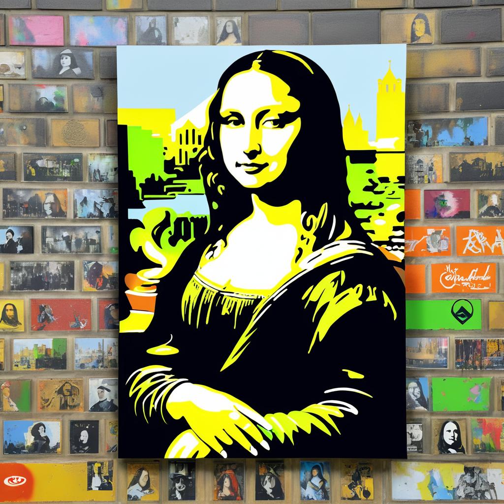 Mona Lisa Reimagined in Banksy's Style