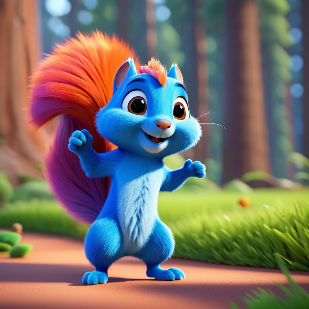 Pixar Style 3D Adventure Squirrel