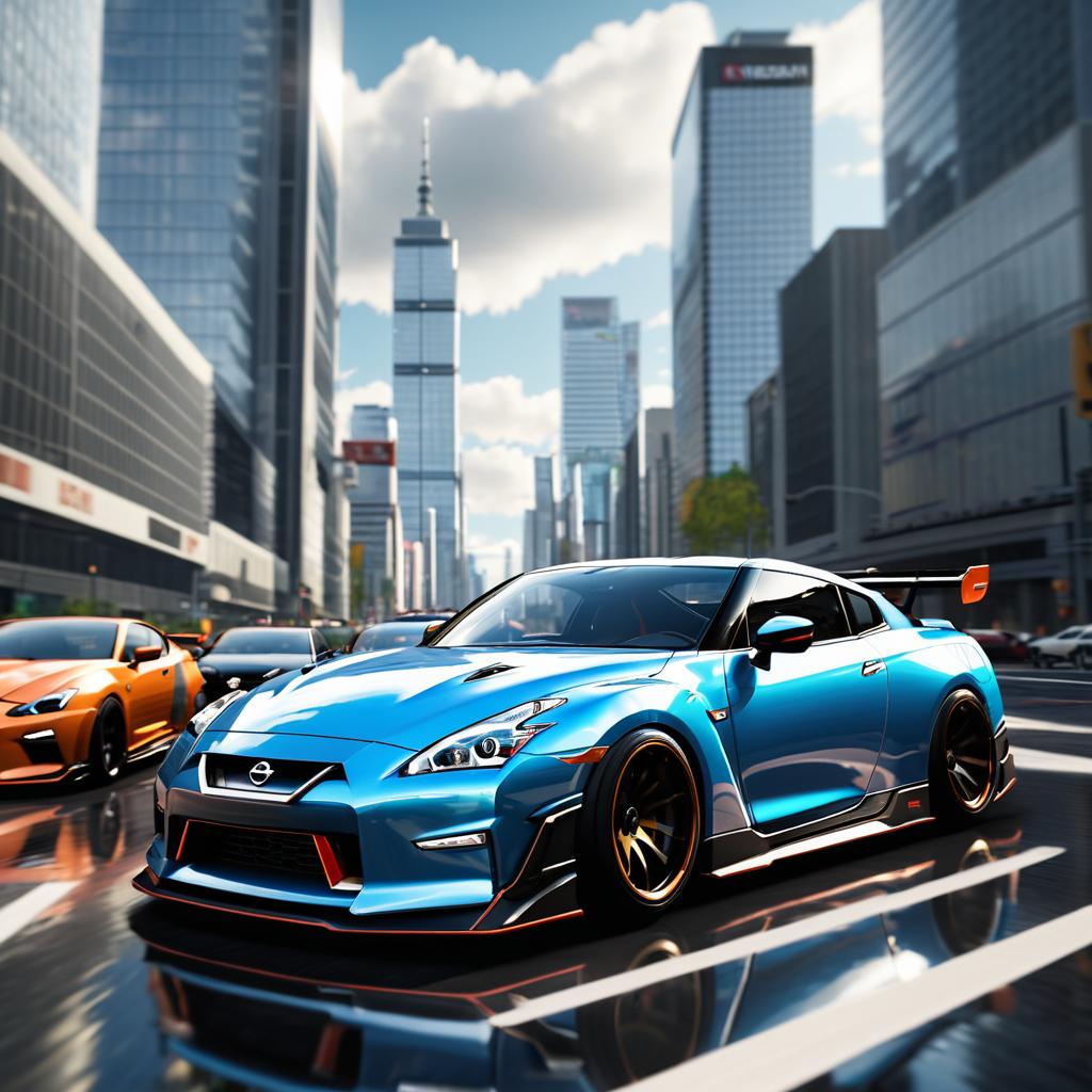 Cinematic Nissan Drifting in Cityscape