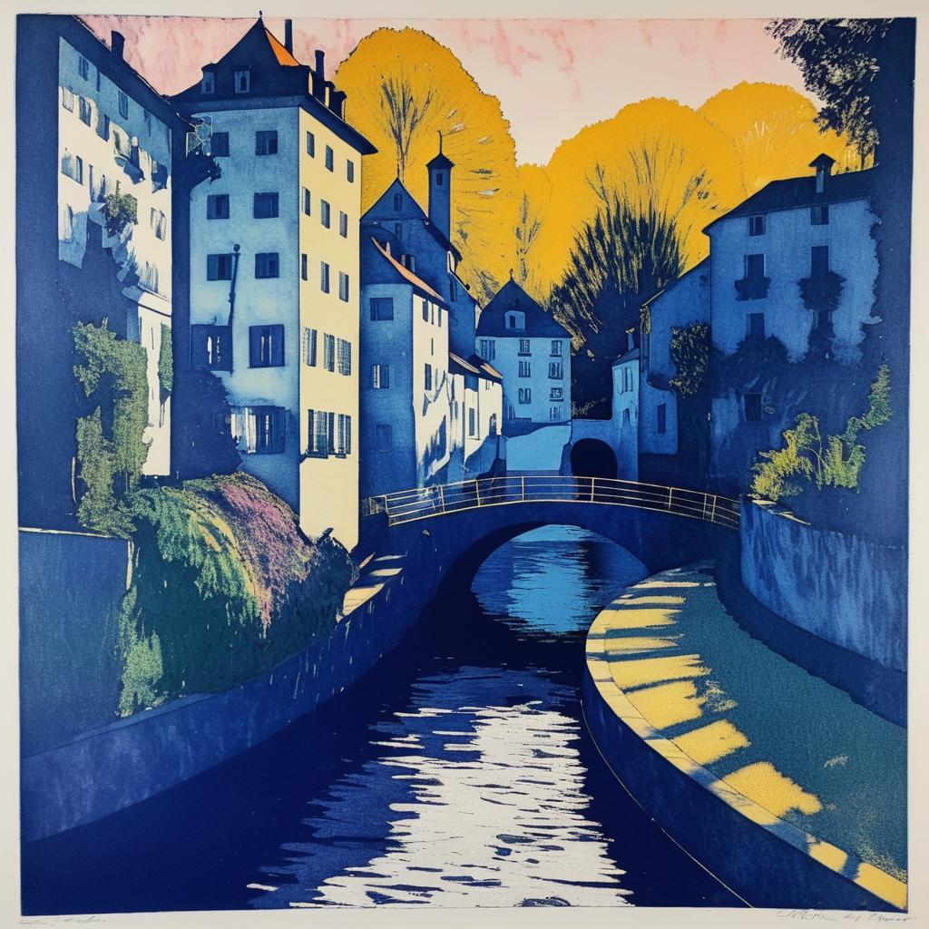 Fauvist Inspired Thick Etching of Moulin