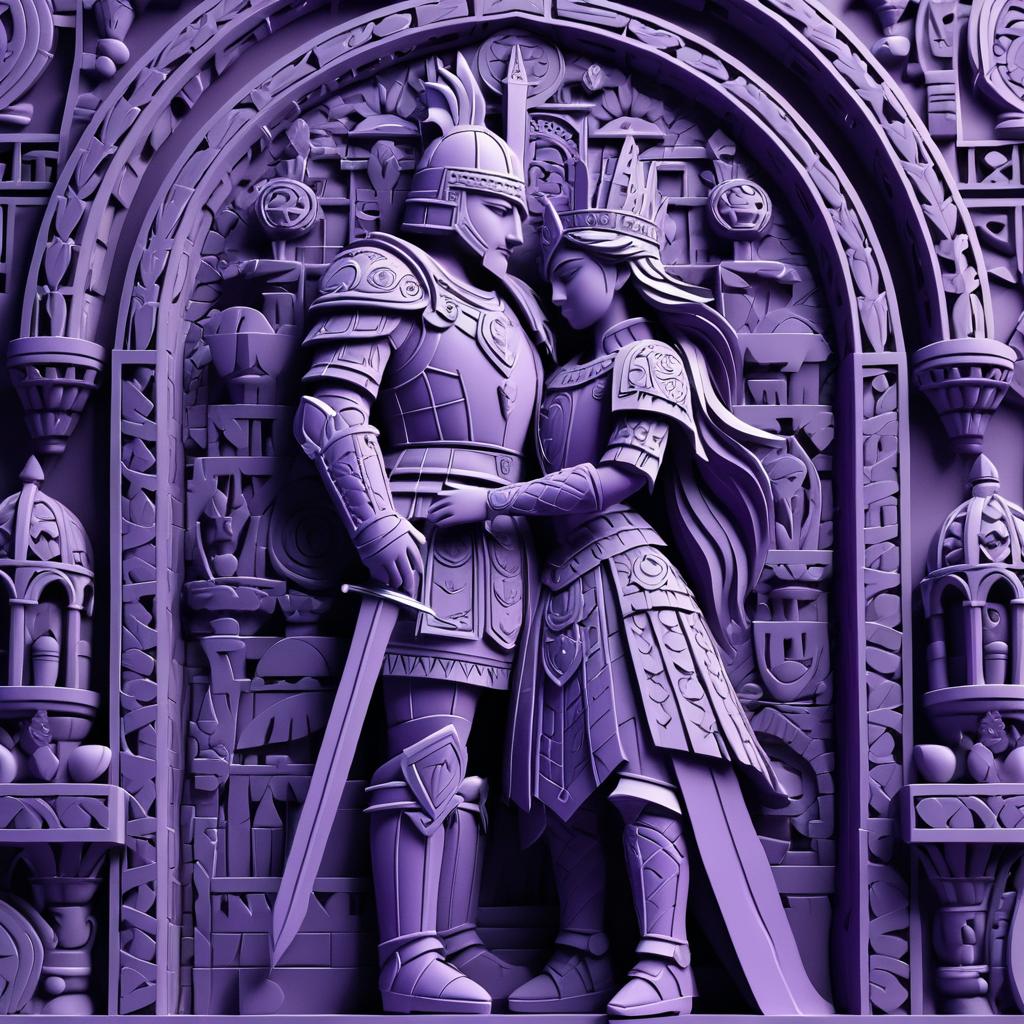 Regal Knight in Aztec-Carved Castle