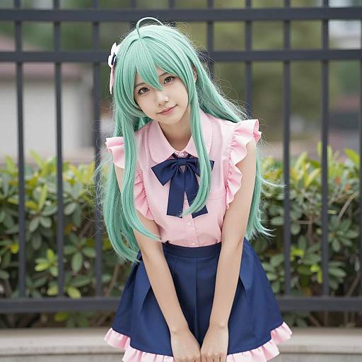 Cosplay Dude with Pastel Green Hair