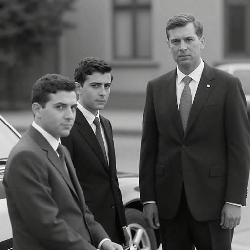 Vintage Black-and-White Trio in Suits