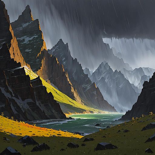 Immersive Stormy Cliffs at Dawn Immersive Stormy Cliffs at Dawn