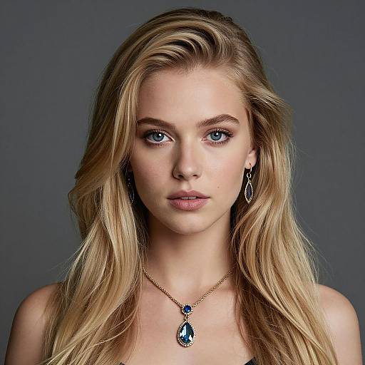 Realistic Portrait of Blonde Girl