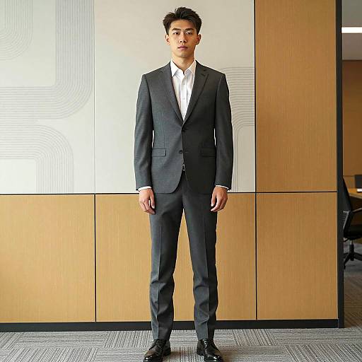 Professional Cartoonist in Dark Gray Suit