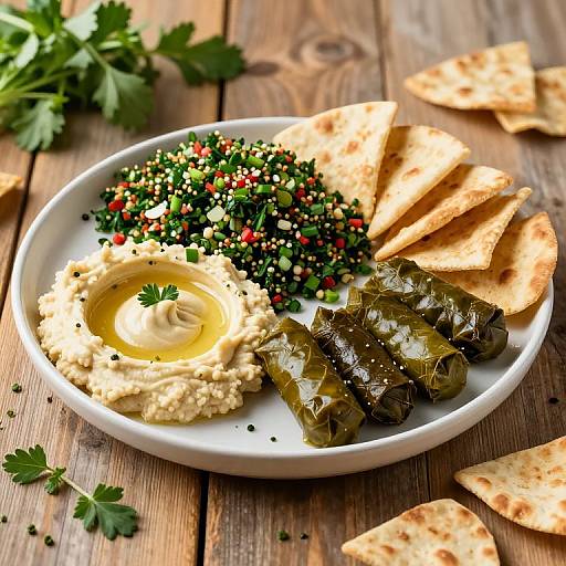 Colorful Mediterranean Mezze Platter
