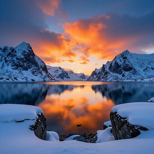 Serene Arctic Fjord Sunset View