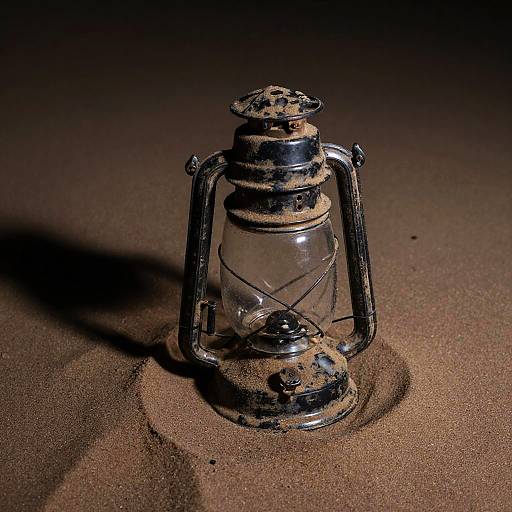 Weathered Lantern in Dramatic Chiaroscuro