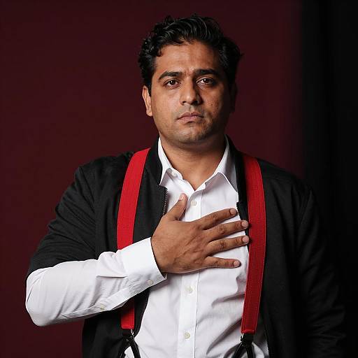 Serious Man in Stylish Attire Portrait