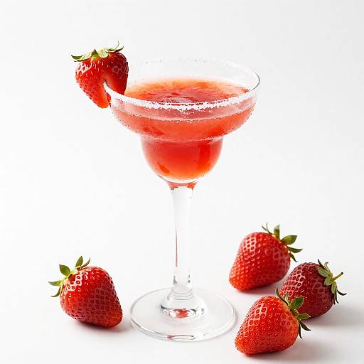 Refreshing Strawberry Margarita in Martini Glass
