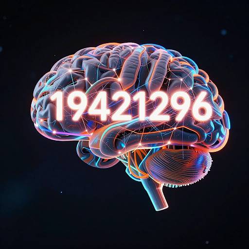 Abstract AI Brain with Numeric Code