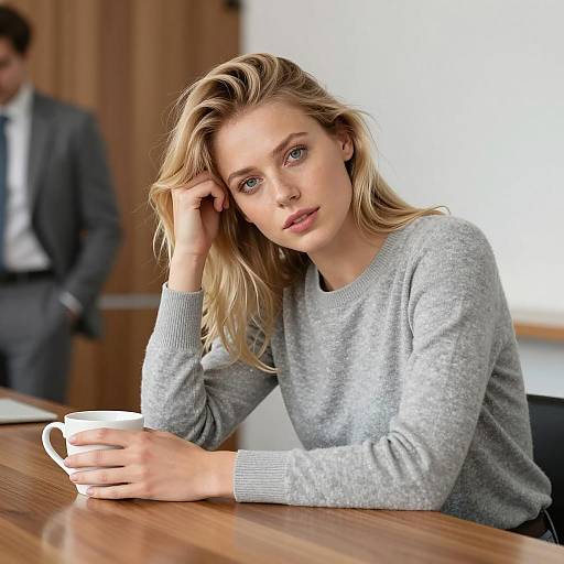 Blonde Woman in Office Setting