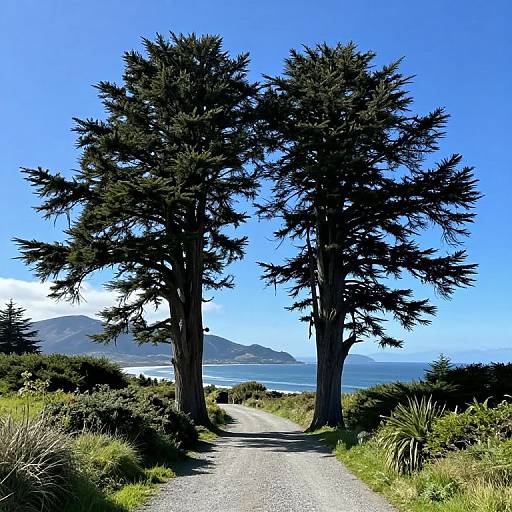 Majestic Cedars Framing Coastal View