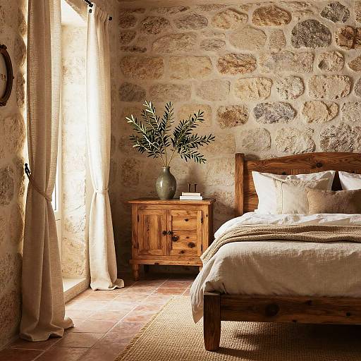 Cozy Greek-Inspired Rustic Bedroom