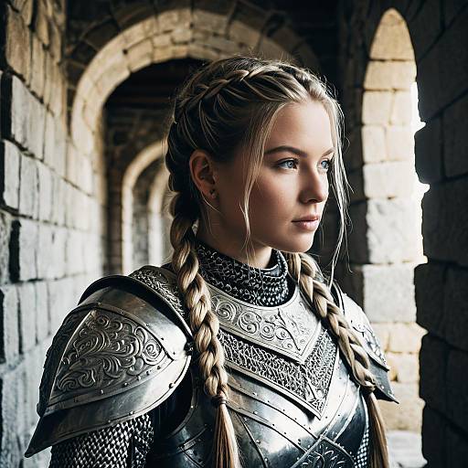 Warrior in Nordic Braid with Armor