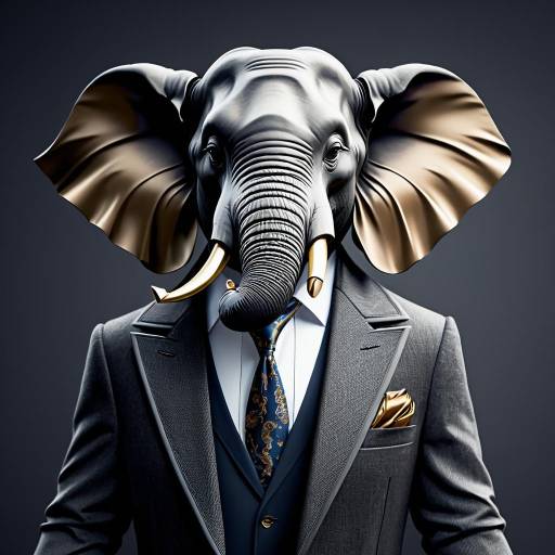 Anthropomorphic Elephant in Formal Suit