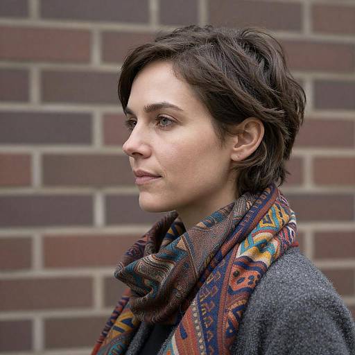 Profile Portrait of Woman with Scarf