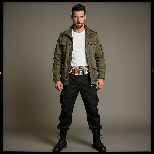 Confident Man in Tactical Urban Wear