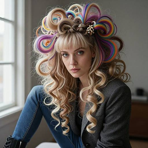 Intricately Detailed Sci-Fi Hairstyle Portrait