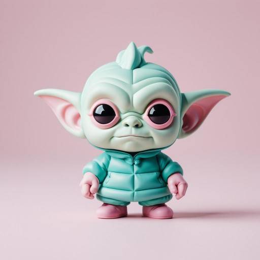 Expressionism Goblin Figurine in Pastel Colors