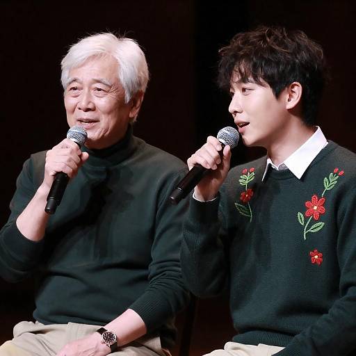 Joyful Duet: Two Men Singing Together