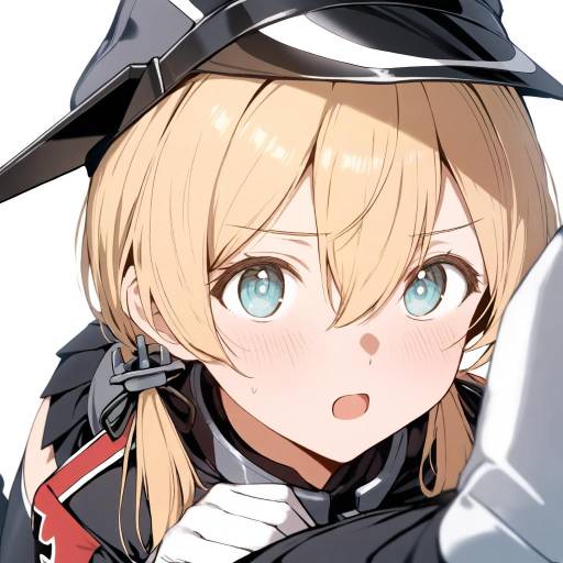 Blonde Girl in Uniform with Twintails