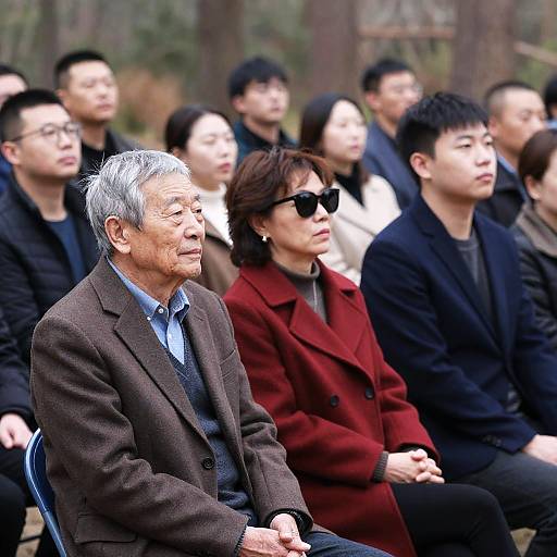 Outdoor Gathering in a Forest Setting