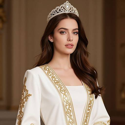 Regal Woman with Crowned Elegance