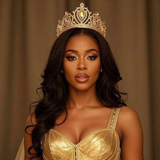 Woman King in Gold Outfit