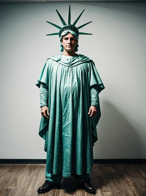 Man Wearing Statue of Liberty Costume
